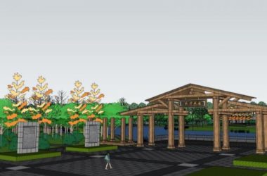 Sketchup景观模型|公园景观，中式风格-BIM建筑网