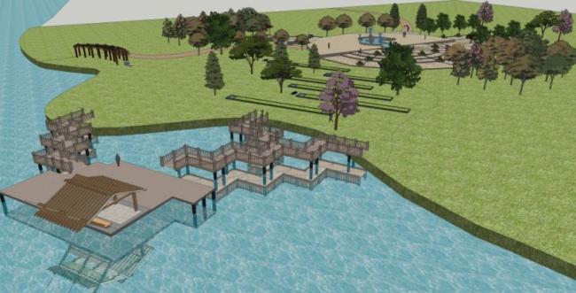 Sketchup景观模型|公园景观，现代风格