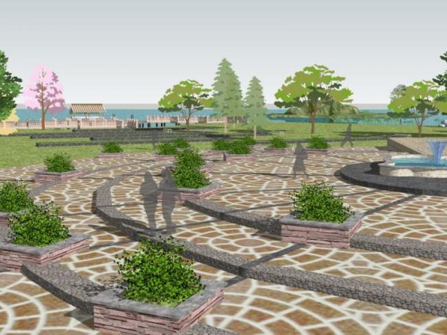 Sketchup景观模型|公园景观，现代风格