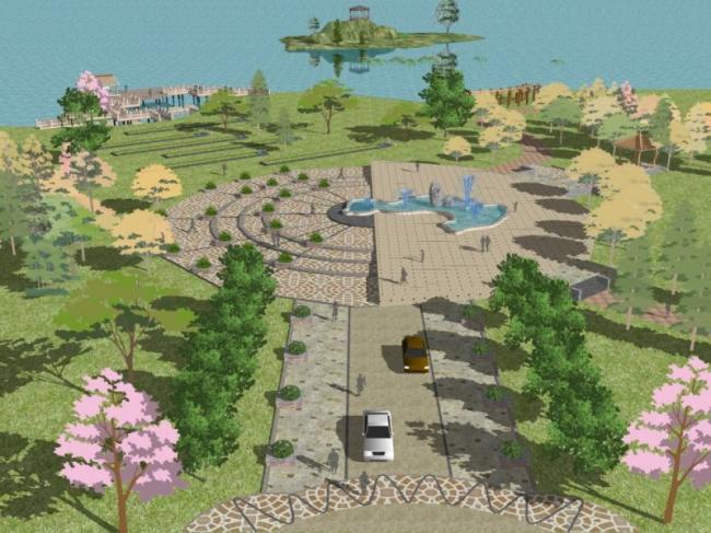 Sketchup景观模型|公园景观，现代风格