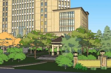 Sketchup景观模型|小区景观，住宅景观，古典风格-BIM建筑网
