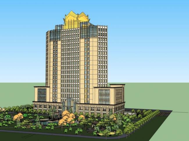 Sketchup景观模型|小区景观，住宅景观，古典风格