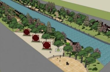 Sketchup景观模型|滨水景观，现代风格-BIM建筑网