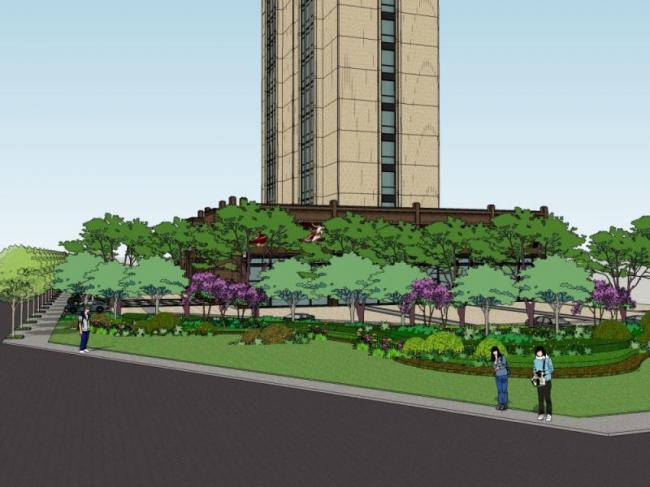 Sketchup景观模型|街头景观，现代风格