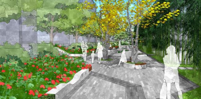 Sketchup景观模型|滨河景观，现代风格