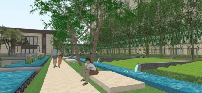 Sketchup景观模型|滨水景观，现代风格