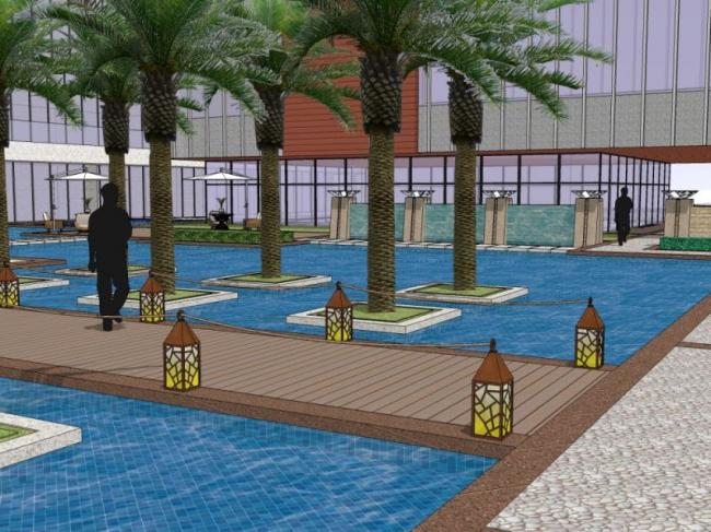 Sketchup景观模型|广场景观，现代风格