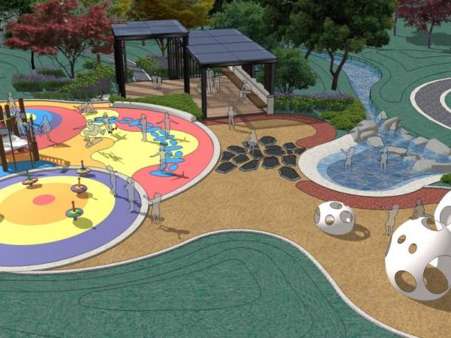 Sketchup景观模型|公园景观，现代风格