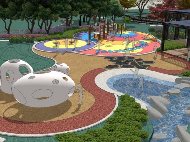 Sketchup景观模型|公园景观，现代风格