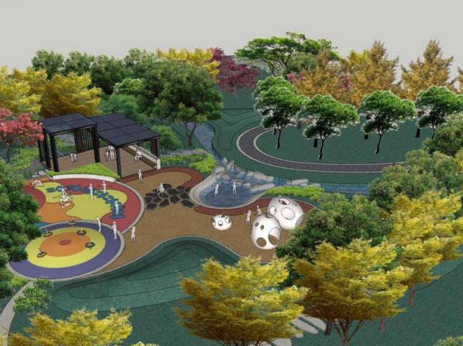 Sketchup景观模型|公园景观，现代风格