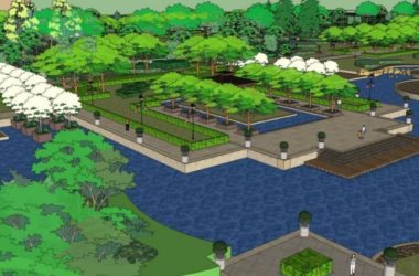 Sketchup景观模型|滨水景观，古典风格-BIM建筑网