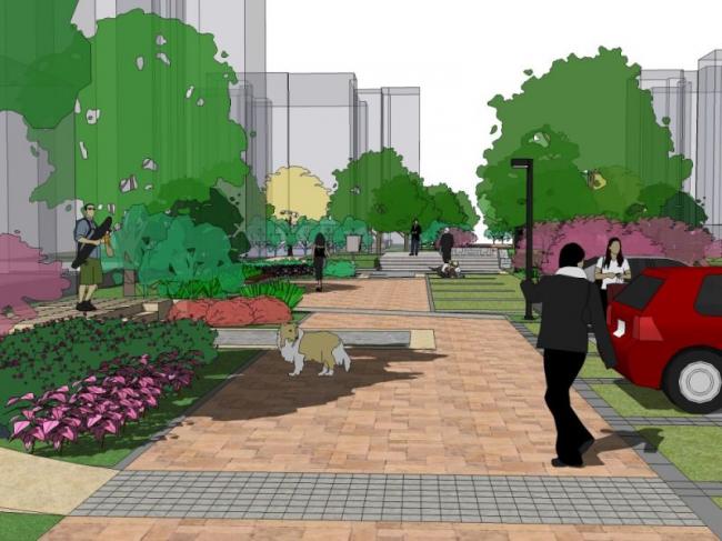 Sketchup景观模型|小区景观，住宅景观，现代风格