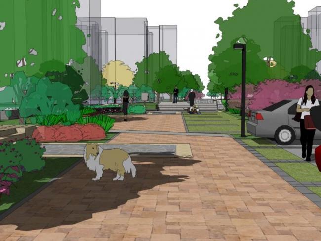 Sketchup景观模型|小区景观，住宅景观，现代风格