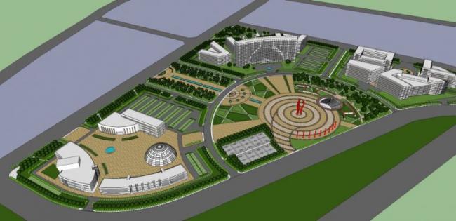 Sketchup景观模型|广场景观，现代风格