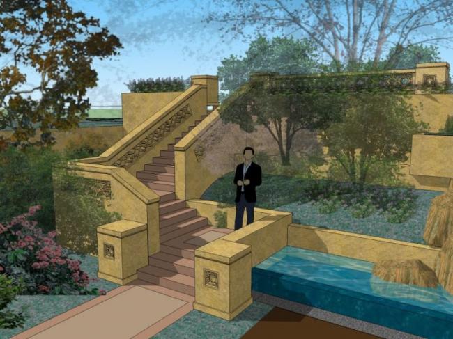 Sketchup景观模型|滨水景观，古典风格