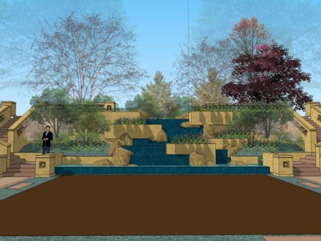 Sketchup景观模型|滨水景观，古典风格