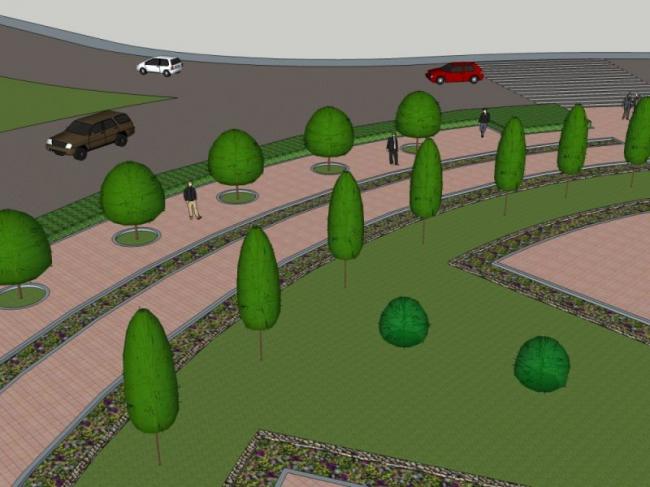 Sketchup景观模型|广场景观，现代风格