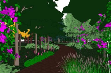 Sketchup景观模型|小区景观，住宅景观，现代风格-BIM建筑网