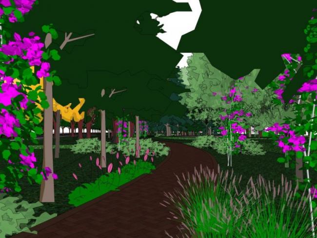 Sketchup景观模型|小区景观，住宅景观，现代风格