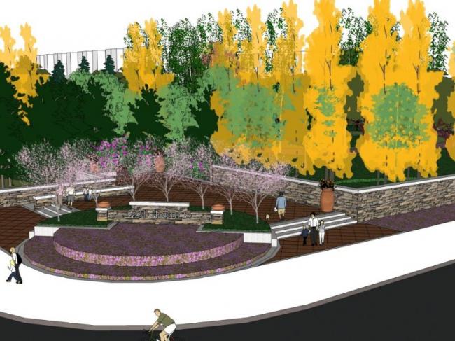 Sketchup景观模型|小区景观，住宅景观，现代风格