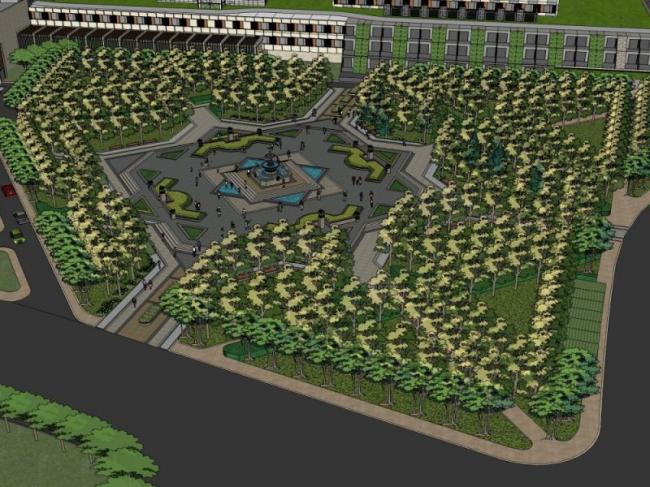 Sketchup景观模型|办公景观，古典风格