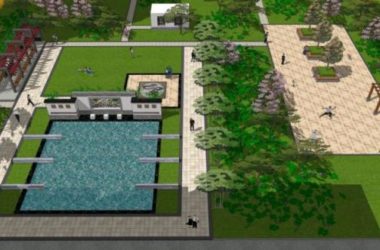 Sketchup景观模型|小区景观，住宅景观，中式风格-BIM建筑网