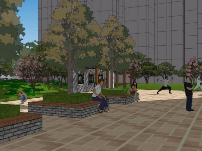 Sketchup景观模型|小区景观，住宅景观，中式风格