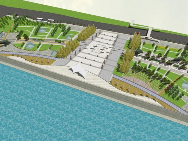 Sketchup景观模型|广场景观，滨水景观，现代风格