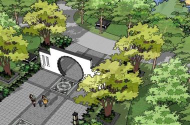 Sketchup景观模型|住宅小区景观，中式风格-BIM建筑网