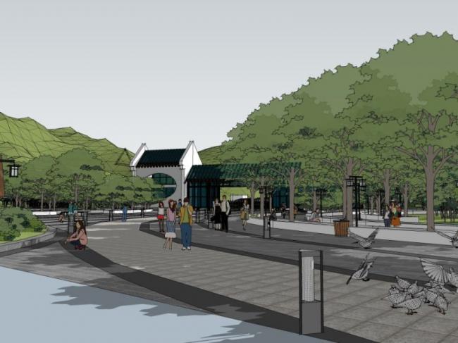 Sketchup景观模型|矿坑景观，现代风格