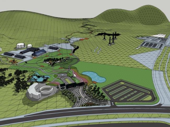 Sketchup景观模型|矿坑景观，现代风格