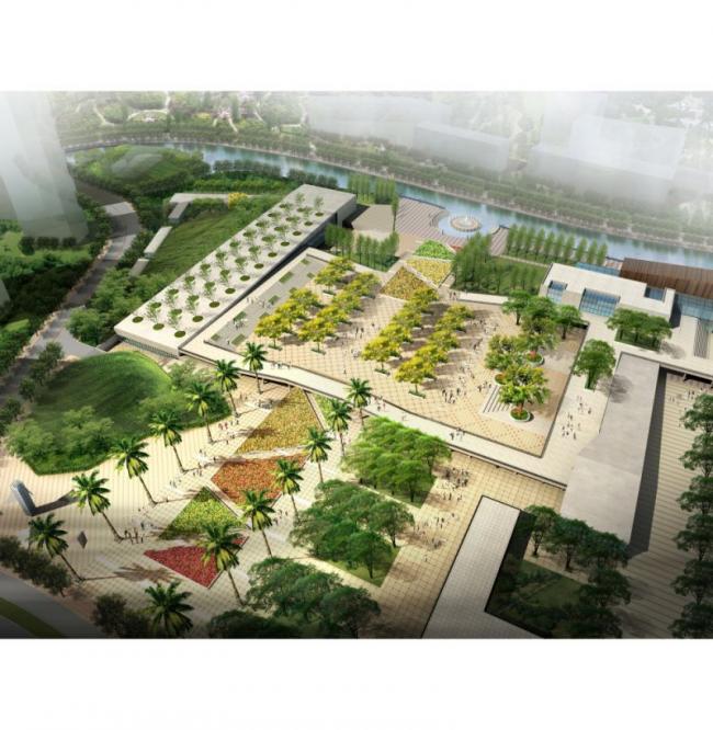 Sketchup景观模型|广场景观，现代风格