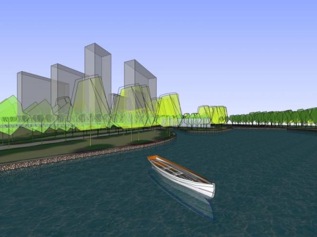 Sketchup景观模型|广场景观，现代风格