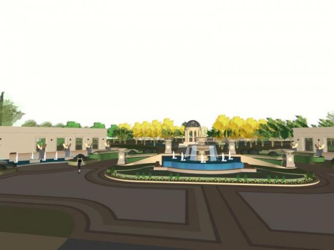 Sketchup景观模型|广场景观，古典风格