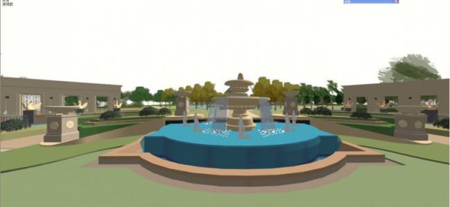 Sketchup景观模型|广场景观，古典风格
