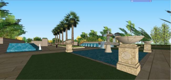 Sketchup景观模型|广场景观，古典风格