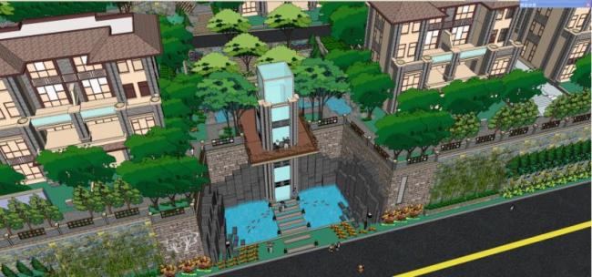 Sketchup景观模型|住宅景观，古典风格
