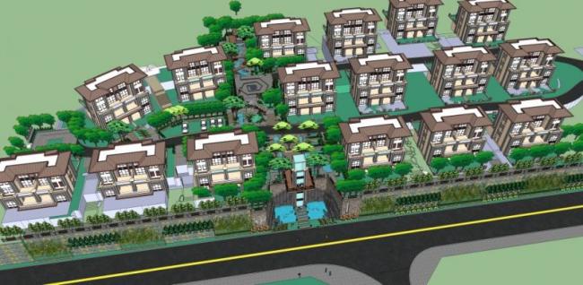 Sketchup景观模型|住宅景观，古典风格