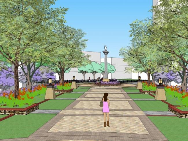 Sketchup景观模型|小区住宅景观，西班牙风格，古典风格