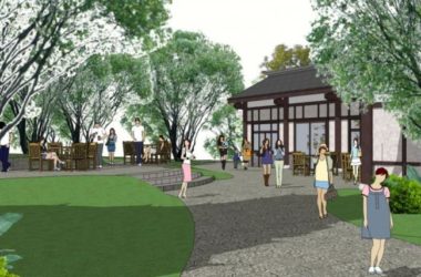 Sketchup景观模型|塔楼广场景观，中式风格-BIM建筑网