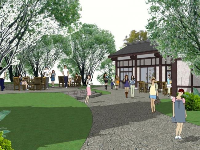 Sketchup景观模型|塔楼广场景观，中式风格