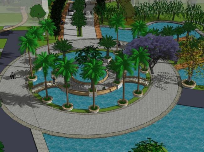 Sketchup景观模型|小区景观，住宅景观，现代风格