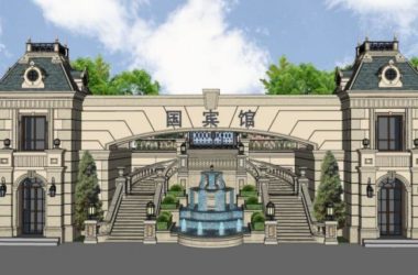 Sketchup景观模型|商业入口景观，古典风格-BIM建筑网