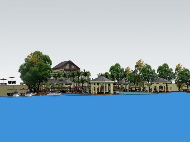 Sketchup景观模型|会所景观，欧式风格，古典风格