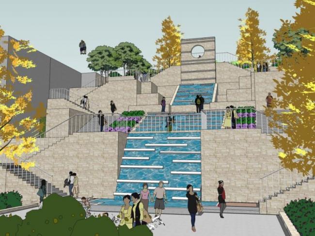 Sketchup景观模型|景观长廊，现代风格