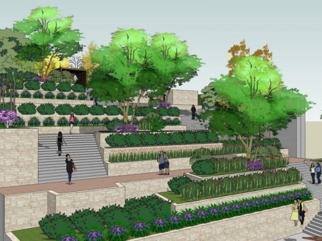 Sketchup景观模型|景观长廊，现代风格