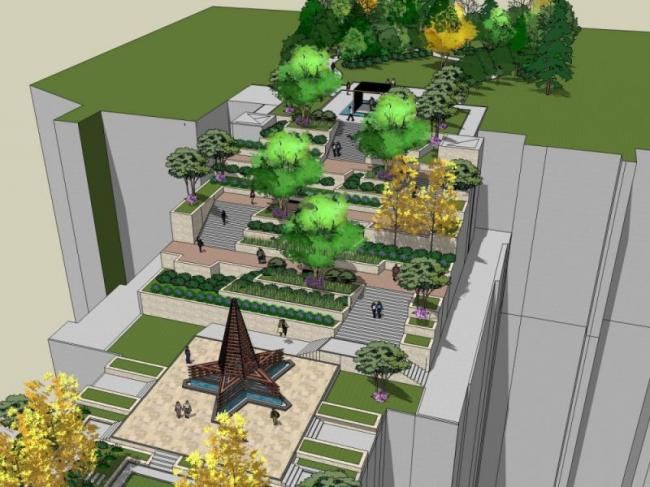 Sketchup景观模型|景观长廊，现代风格