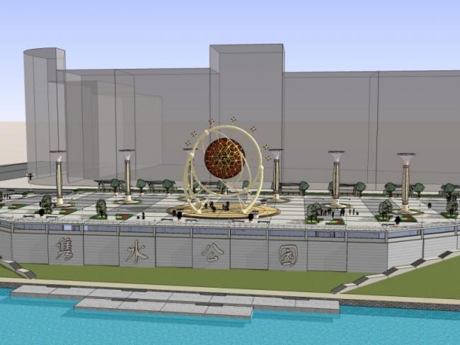 Sketchup景观模型|公园景观，现代风格