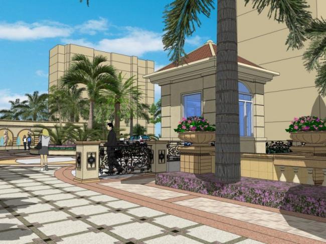 Sketchup景观模型|休闲景观，住宅景观，古典风格