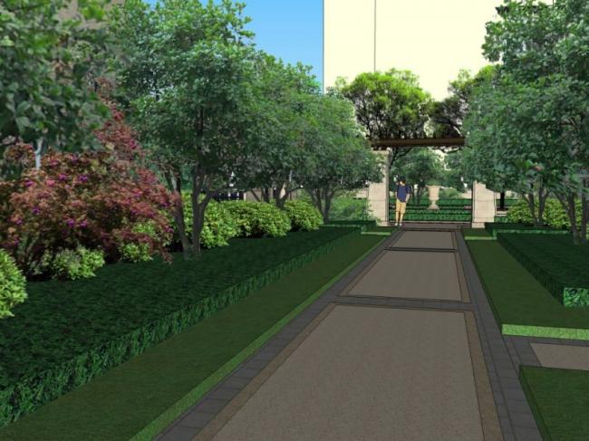 Sketchup景观模型|广场景观，住宅景观，古典风格